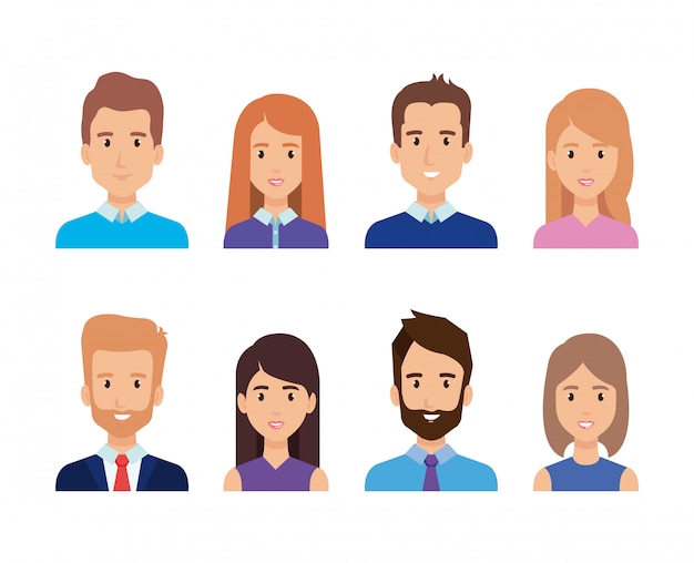 Free vector group of business people characters