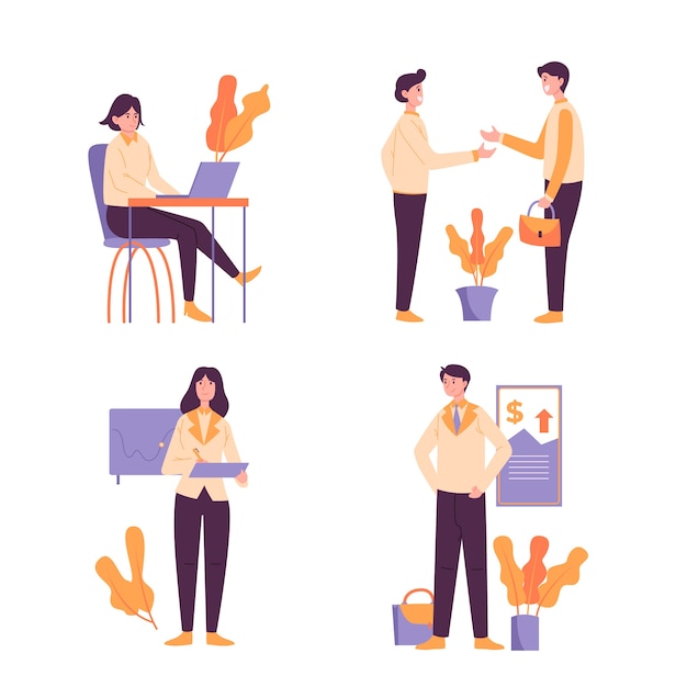 group of business people working