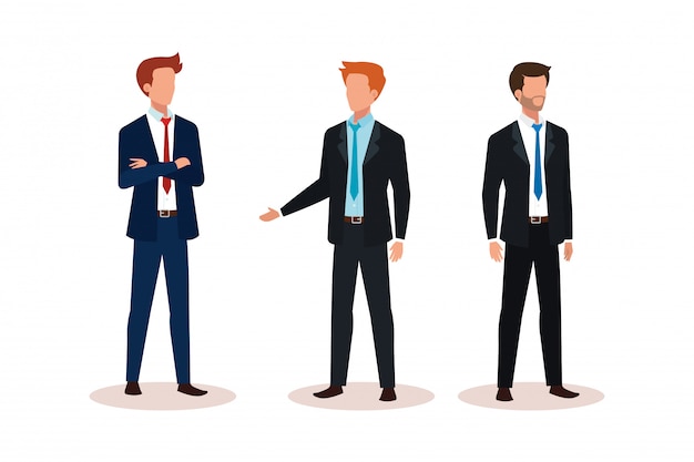 Group of businessmen avatar character