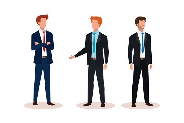 Group of businessmen avatar character