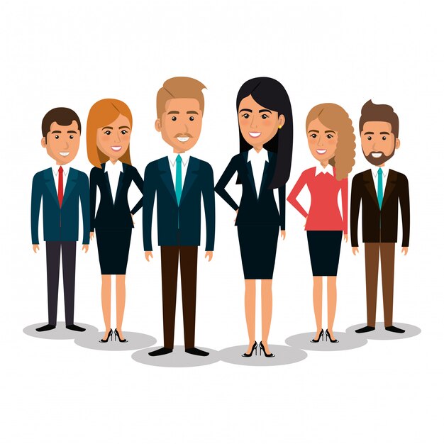 group of businesspeople teamwork illustration