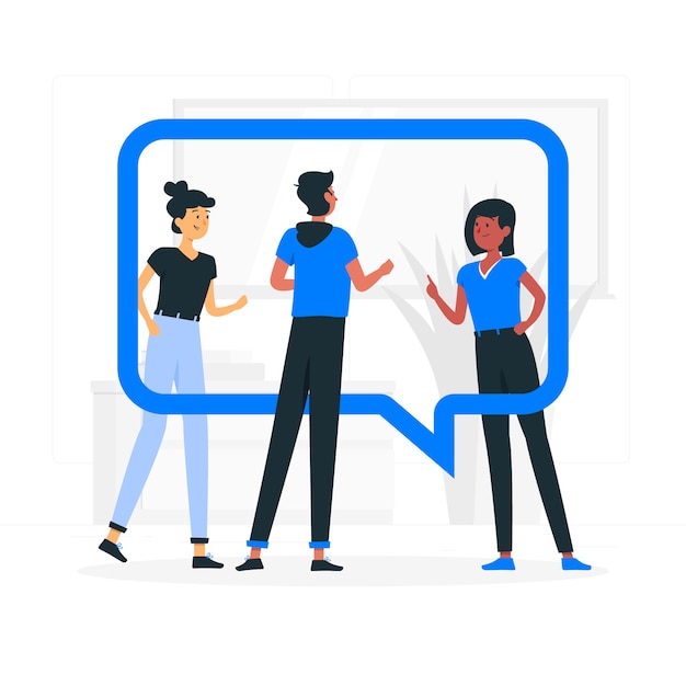 Free vector group chat concept illustration