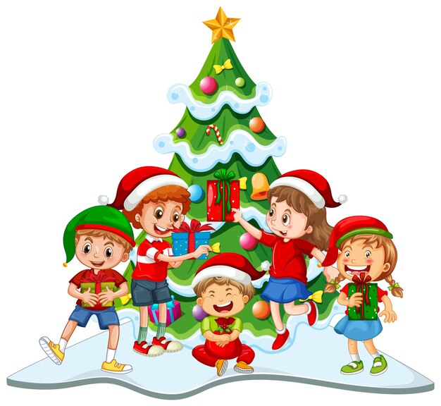 Group of children wearing Christmas costume