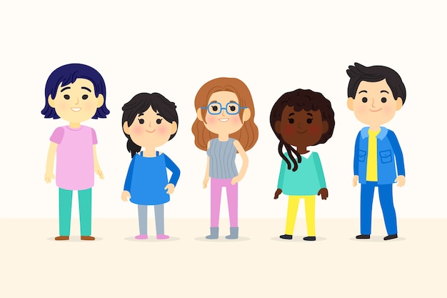 Free vector group of different people