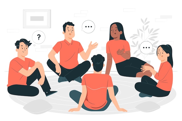 Free vector group discussion concept illustration