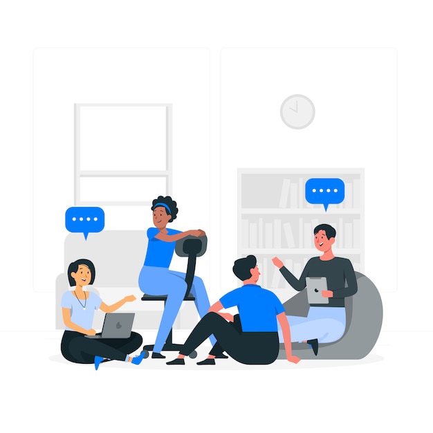 Free vector group discussion concept illustration