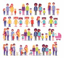 Free vector group of family members characters