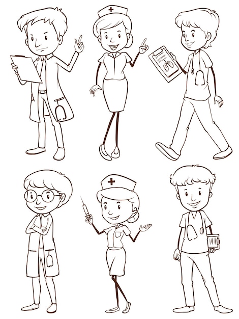 Free Vector a group of nurses and doctors