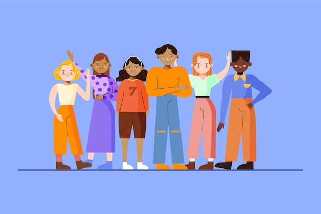 Бесплатное векторное изображение Иллюстрация группы людей