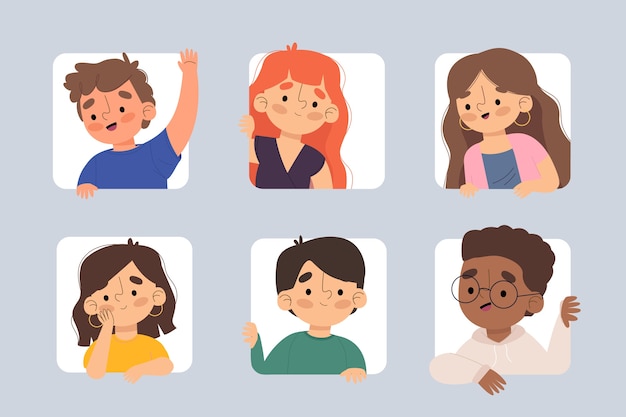 Free vector group of peeping people collection