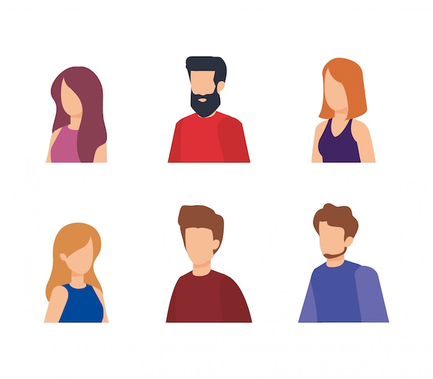Free vector group of people characters