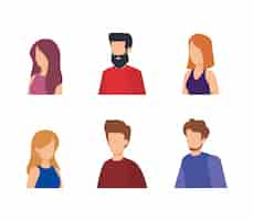 Free vector group of people characters