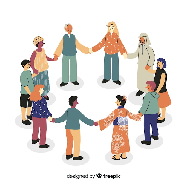 Free vector group of people from different races