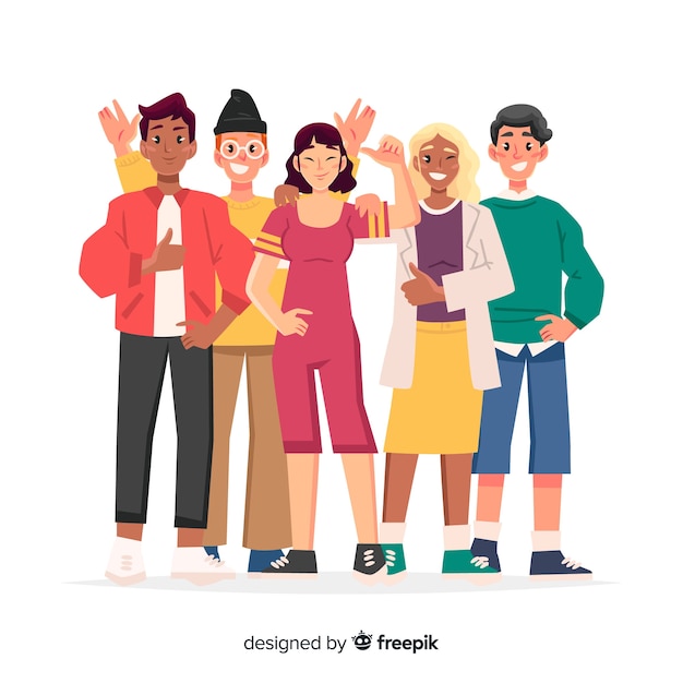 Free vector group of people from different races