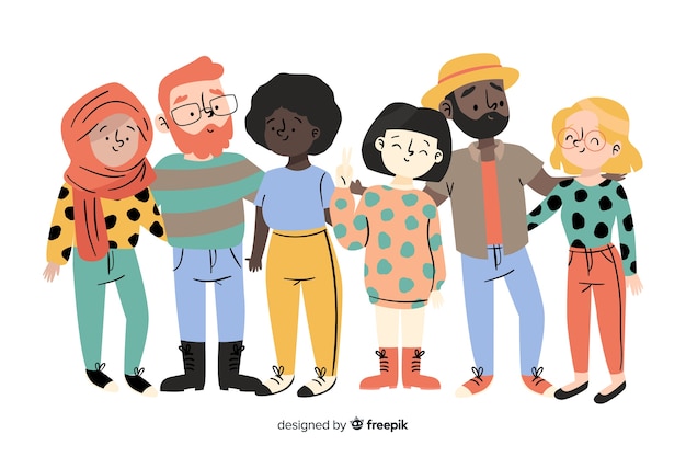 Group of people from different races