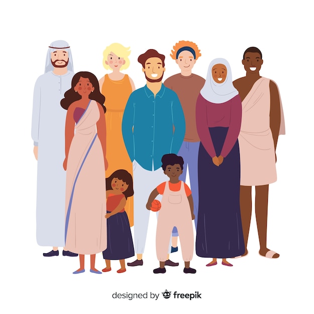 Free vector group of people from different races