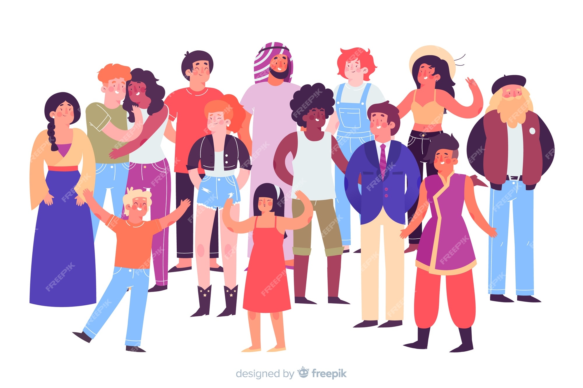 Free Vector | Group of people from different races