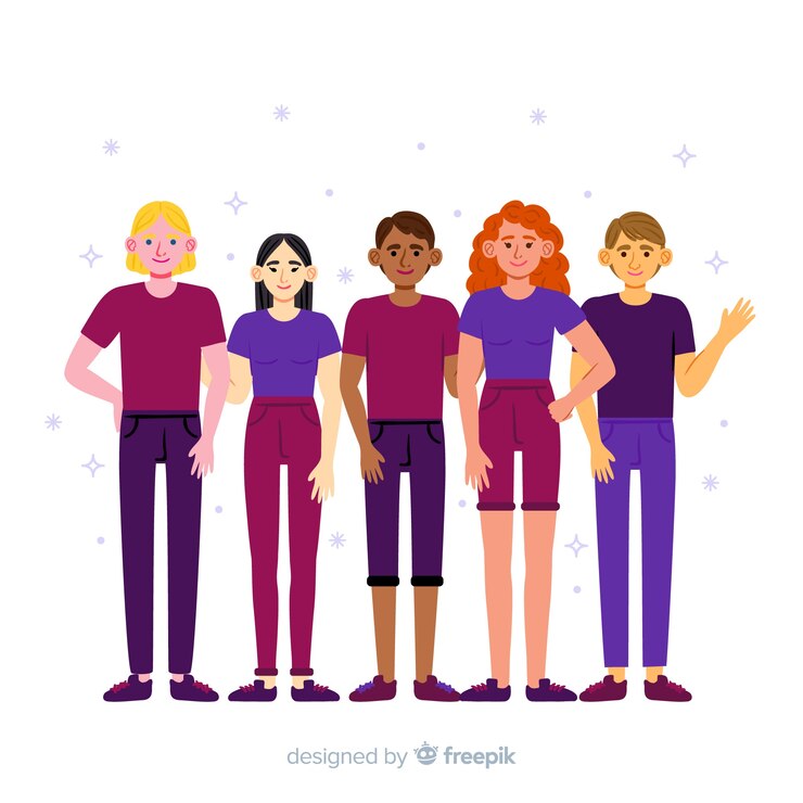 Free Vector group of people from different races
