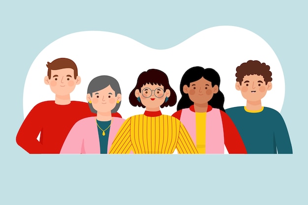 Free vector group of people illustration concept