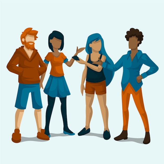 Group of people illustration theme
