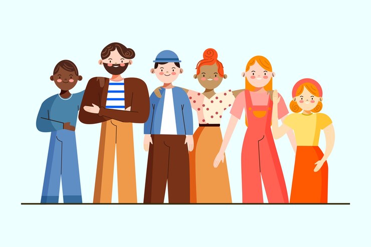 Free Vector group of people illustration