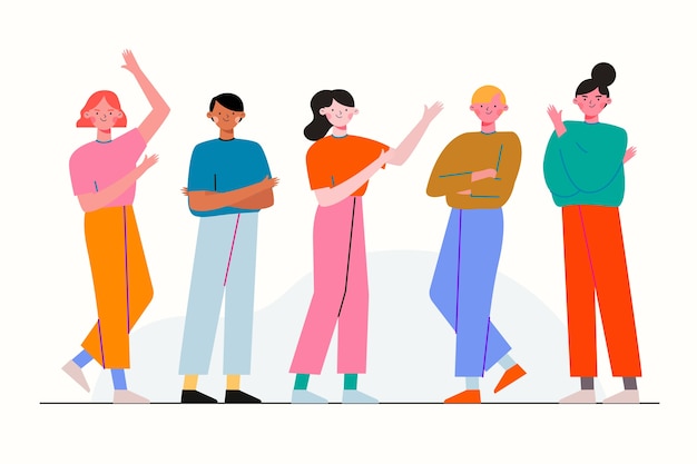 Free vector group of people illustration