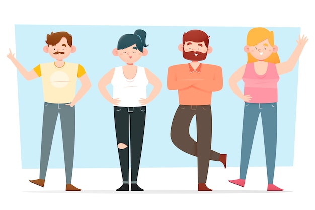 Free vector group of people illustration