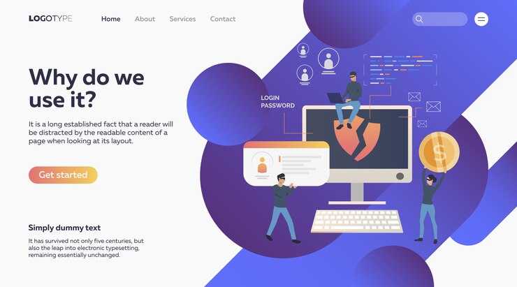 Free Vector group of people stealing finances and data