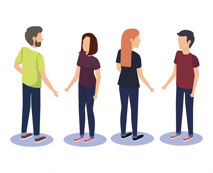 Free Vector group of people teamwork