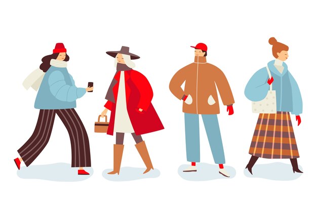 Group of people wearing winter clothes