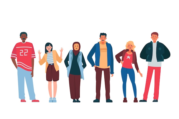 Free vector group of people with different cultures