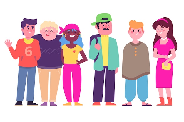 Free vector group of people