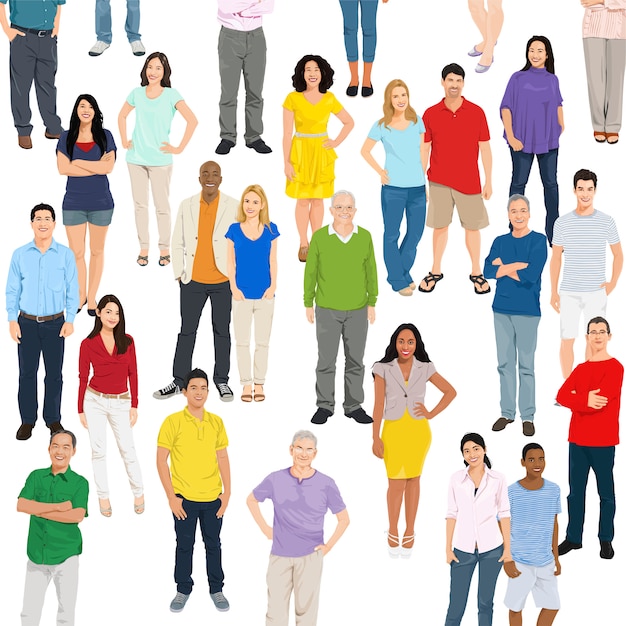 Free vector group of people