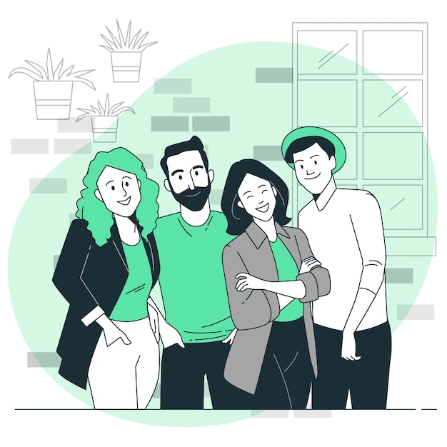 Free vector group photo concept illustration