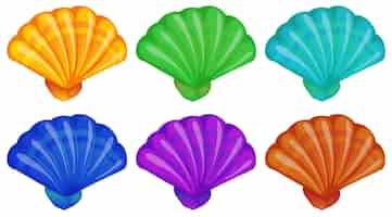 Free vector a group of shells