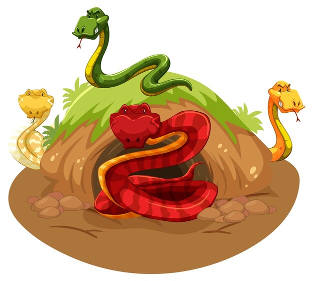 Группа змей с норой животных