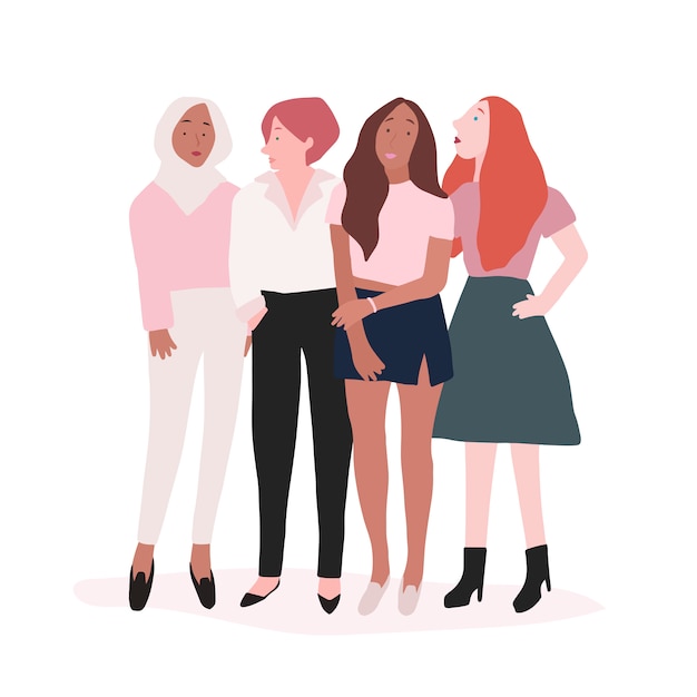 Group of strong women vector