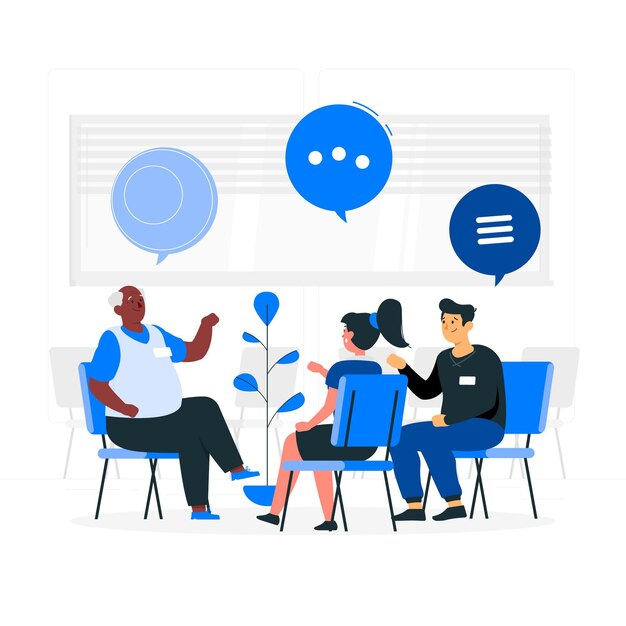 group therapy concept illustration