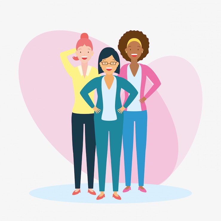 Free Vector group of women