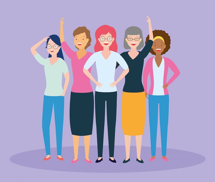 Free Vector group of women