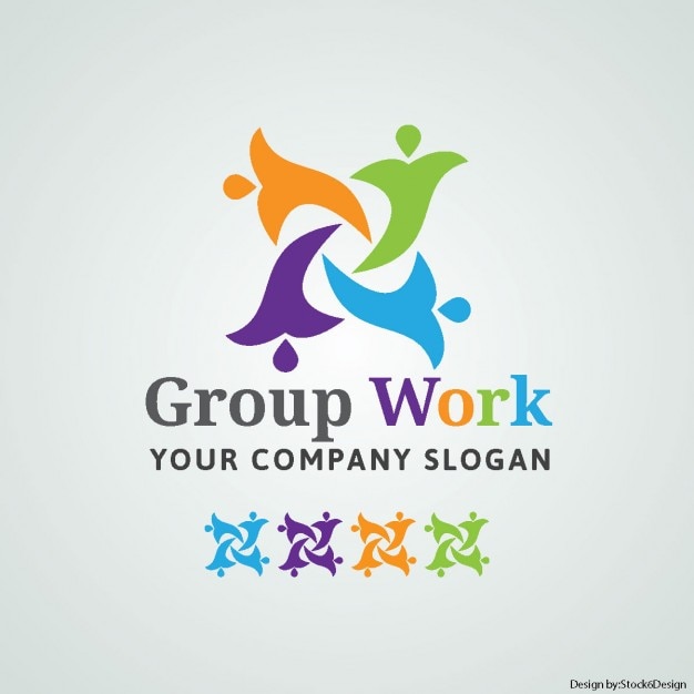 Free vector group work logo