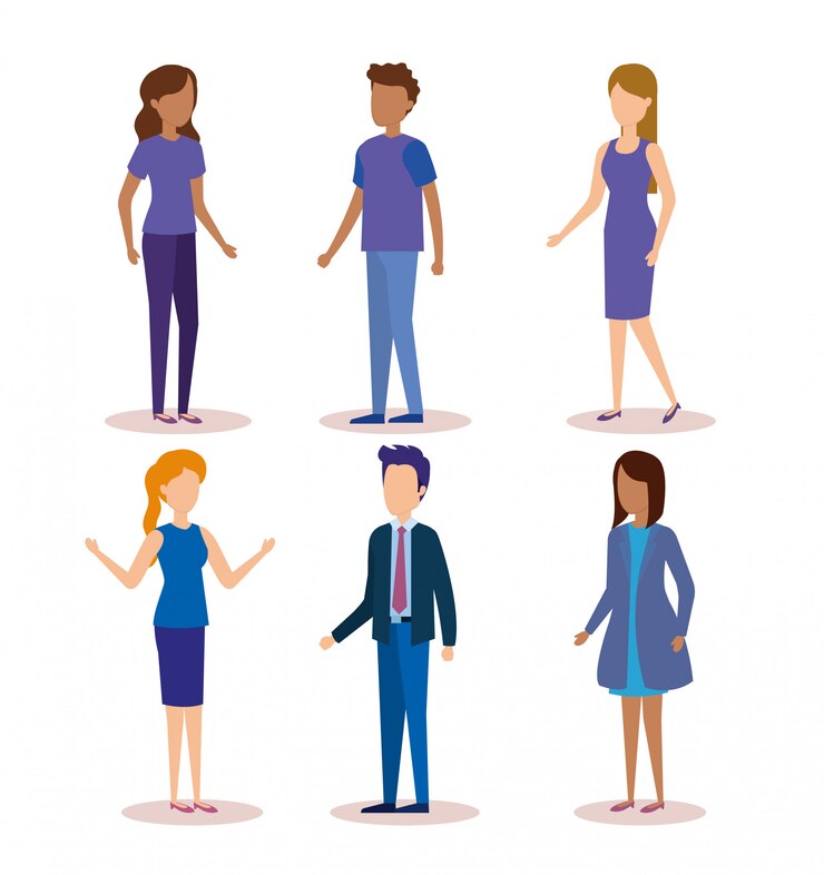 Free Vector group of young people characters