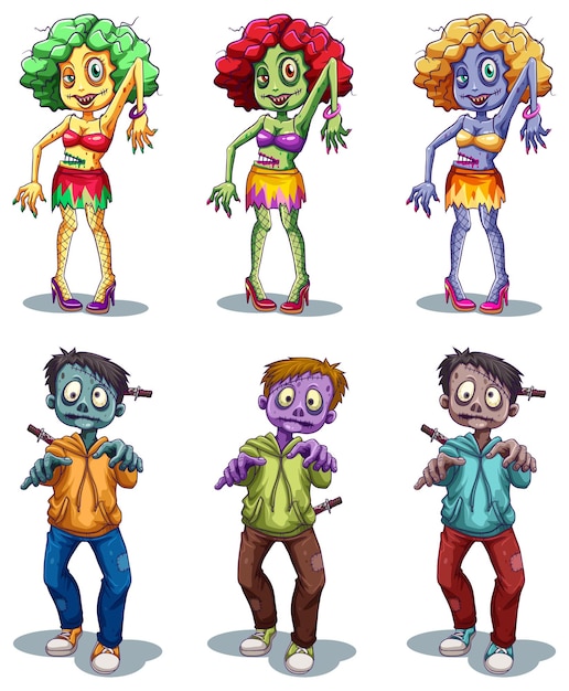 Free vector a group of zombies