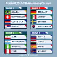 Free vector groups of football world championship with different flags