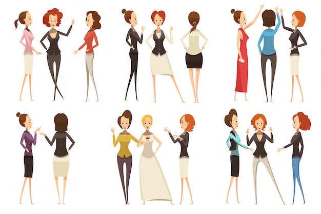 Groups of smiling businesswomen 