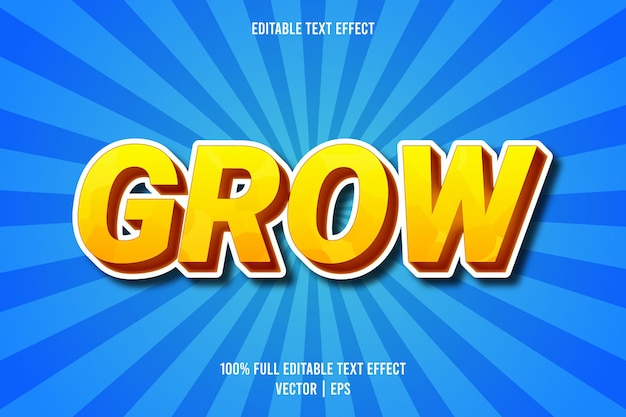 Grow editable text effect comic style