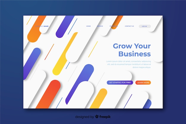 ビジネスの幾何学的なランディングページを成長させる