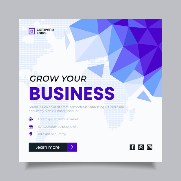 Grow your business squared flyer template