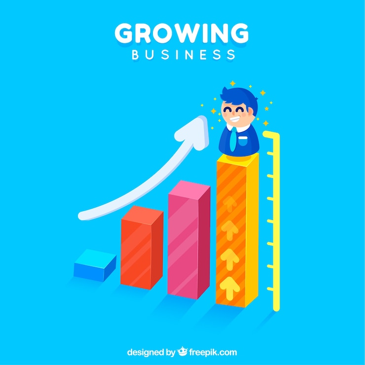 Free Vector growing business concept for landing page