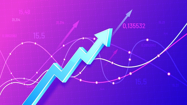 성장하는 재정 일정 3D arrow